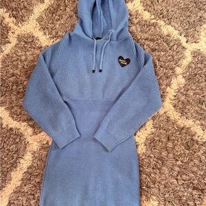 Blue Hooded Knit Dress，Vera Moda
